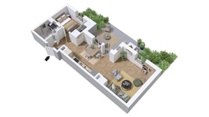 2 rok 51 kvm med uteplats