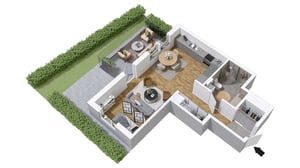 1003 – 1 rok 47 kvm med inglasad uteplats åt väster mot Frejas allé