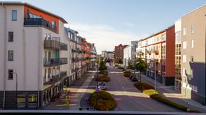 Gavelbalkong mot Karlsdalsallén