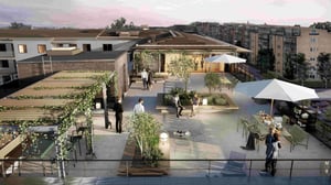 Takterrass på hyresfastighet i Uppsala