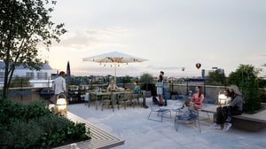 Takterrass på hyresfastighet i Uppsala