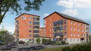 Husen i vy mot väst