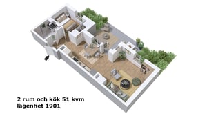 2 rok 51 kvm med uteplats 