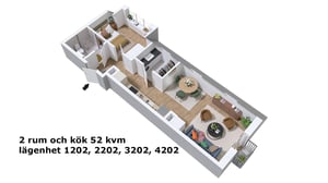 2 rok 52 kvm med spansk balkong