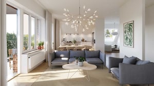 Lägenhet typ 5 kök vardagsrum