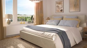 Sovrum med dubbelsäng