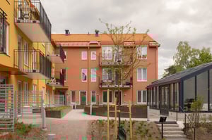 Innergård med växthus