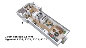 2 rok 52 kvm med spansk balkong