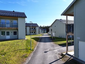 Drönarbild över området Kv. Åkerbäret