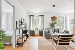 Kv. Kornknarren visningslägenhet 59 kvm, vardagsrum