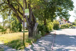 Bushållplats vid tomten till Bonum Brf Realen