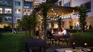 Bonum Brf Harmoni pergola på innergården