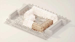 Modell av huset Brf Bäckaslöv