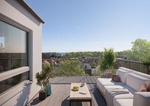 Fem rum och kök takterrass 119 kvm