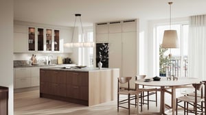 Kök med köksö i taklägenhet