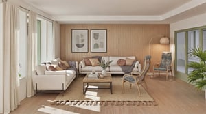 Gemensamhetslokal i trygghetboende med soffgrupp och fåtöljer