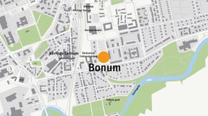 Karta över Kävlinge Centrum med markering för Bonum