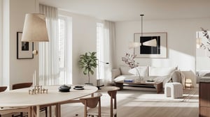 Vardagsrum i taklägenhet