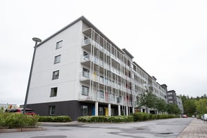 Hyresrättsfastighet med loftgångar