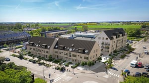 Flygvy över husen