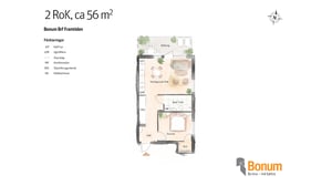 Bonum Brf Framtiden 2 rum och kök 56 kvm