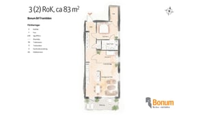 Bonum Brf Framtiden 3 rum och kök 83 kvm