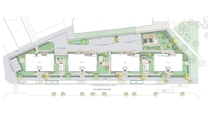 Illustration av innergården Bonum Brf Realen