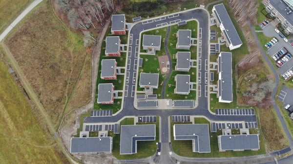 Flygvy över Ribby Ängar i Västerhaninge