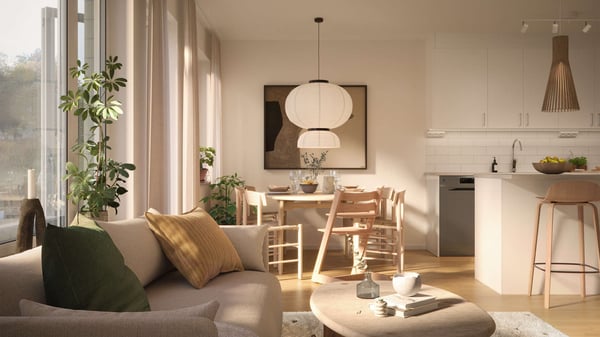 Radhus med öppen planlösning