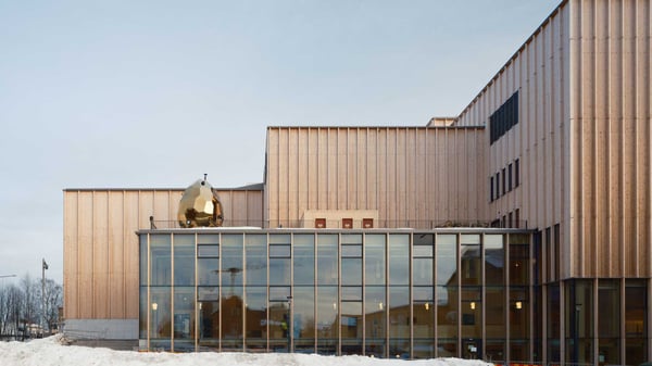 Solar Egg på taket på Sara kulturhus i Skellefteå