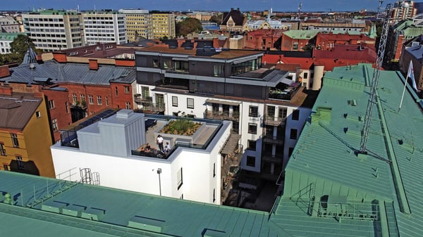 NEO Brf Davidshall från ovan