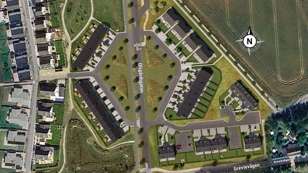 Skiss från ovan alla etapper Äppellunden