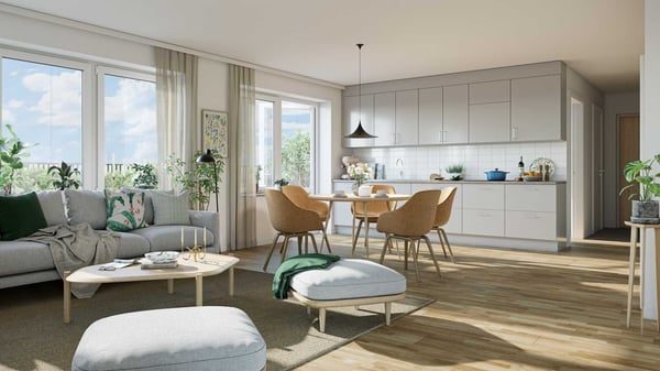 4:a på stor inglasad balkong - seniorbostad