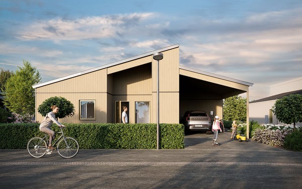 Rymligt enplanshus med stor altan