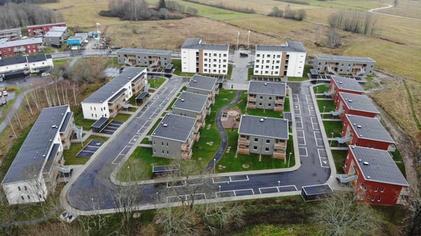 Flygvy över Ribby Ängar i Västerhaninge