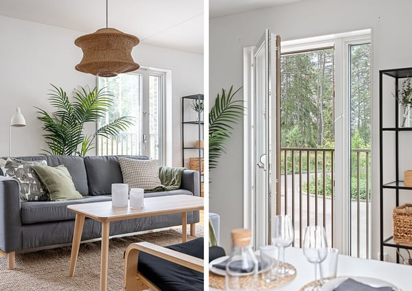 Kv. Kornknarren visningslägenhet 59 kvm, vardagsrum