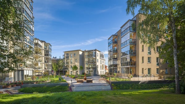 Innergården mellan husen Sundemans backe