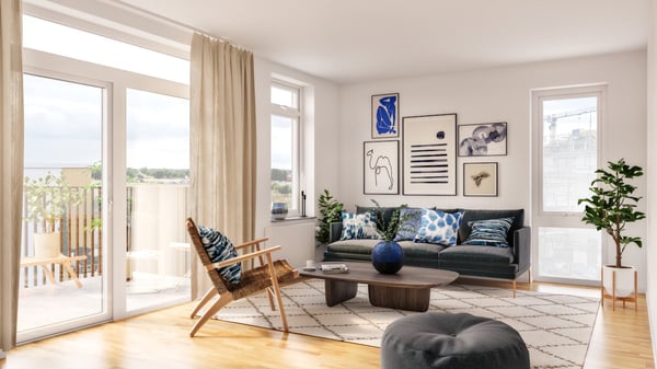 Vardagsrum i lägenhet 3401