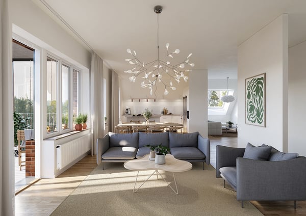 Stor vindsvåning med villakänsla