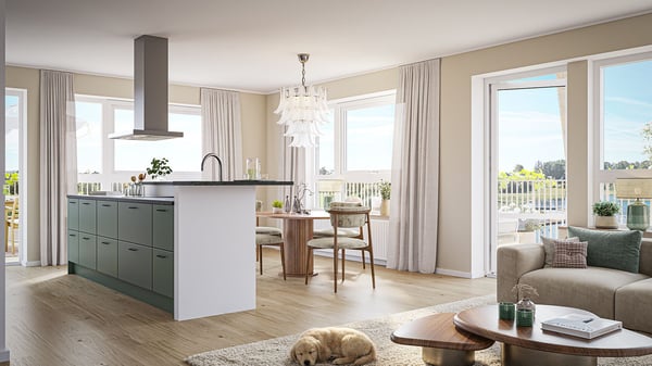 Gavellägenhet med stor uteplats