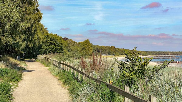 Gångväg vid havet i Ystad
