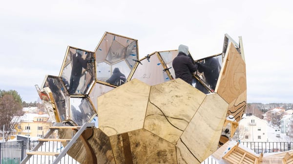 Uppbyggnad av Solar Egg i Skellefteå