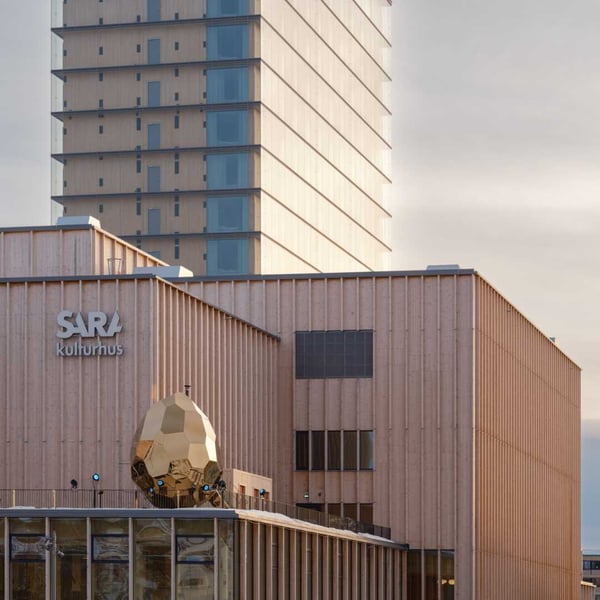 Solar Egg på taket på Sara kulturhus i Skellefteå