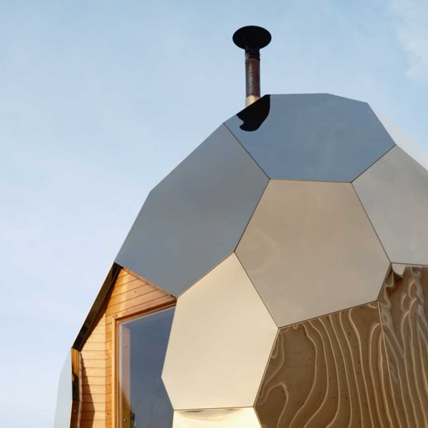 Solar Egg på taket på Sara kulturhus i Skellefteå