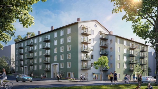 4:a med uteplats och balkong