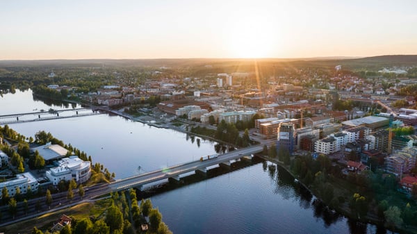 Panoramabild över Skellefteå