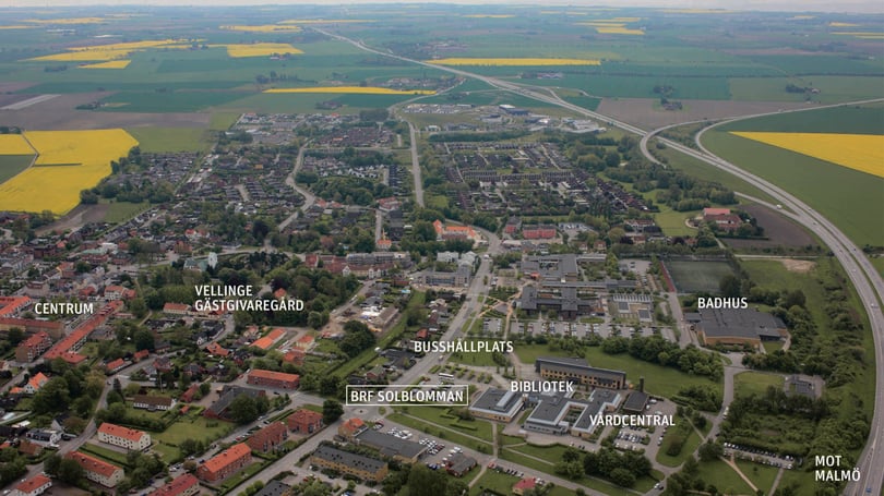 Flygvy över Vellinge