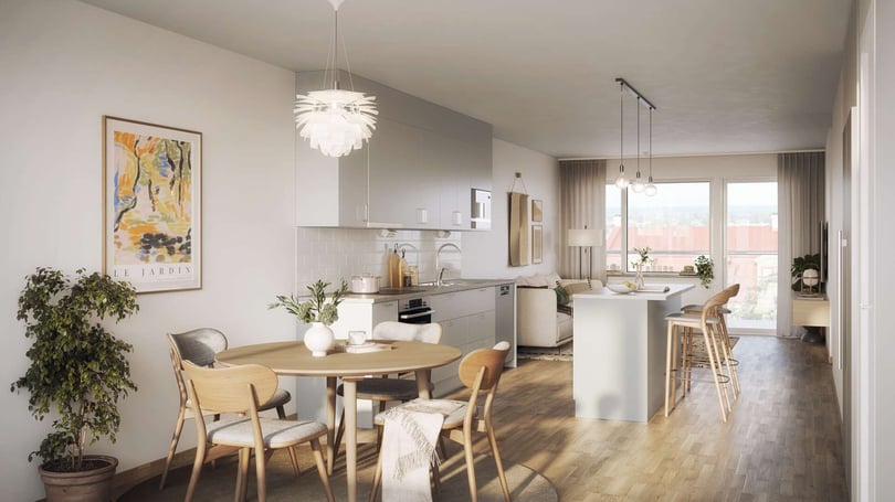 Kök med matplats 3 rum och kök