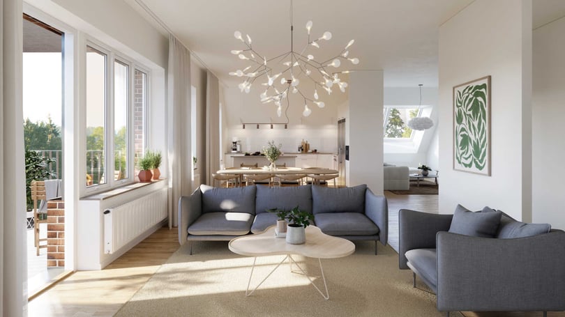 Lägenhet typ 5 kök vardagsrum