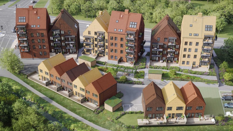 Flygvy över Brf Rååbrisen